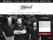 Tablet Screenshot of hopewell-roofing.com